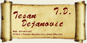 Tešan Dejanović vizit kartica